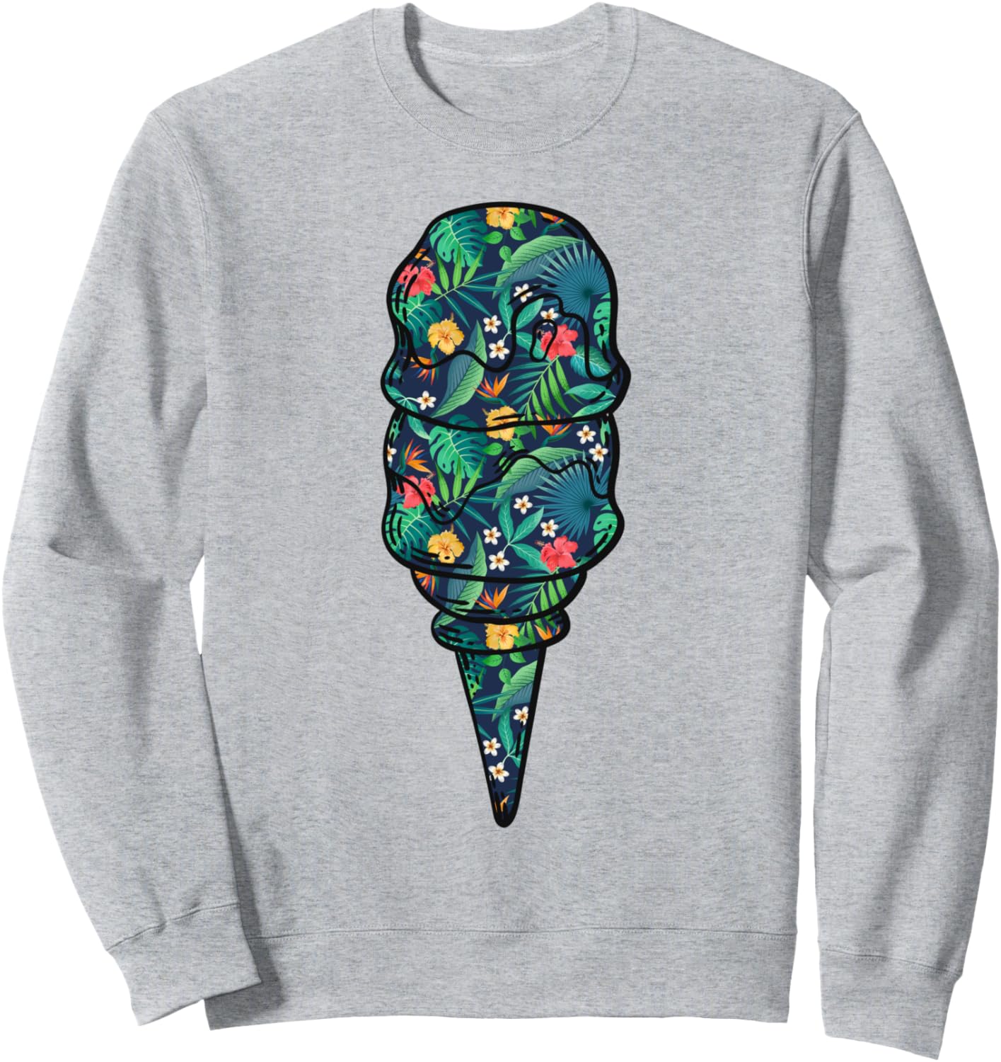 

Толстовка с изображением мороженого в тропическом цветочном венчике Cute Ice Cream Lover Boy Girl Hd0, серый