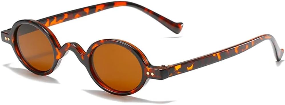 

Винтажные модные круглые солнцезащитные очки для женщин и мужчин, роскошные дизайнерские популярные солнцезащитные очки в стиле панк с маленькой оправой SZVVBKK, Leopard Brown