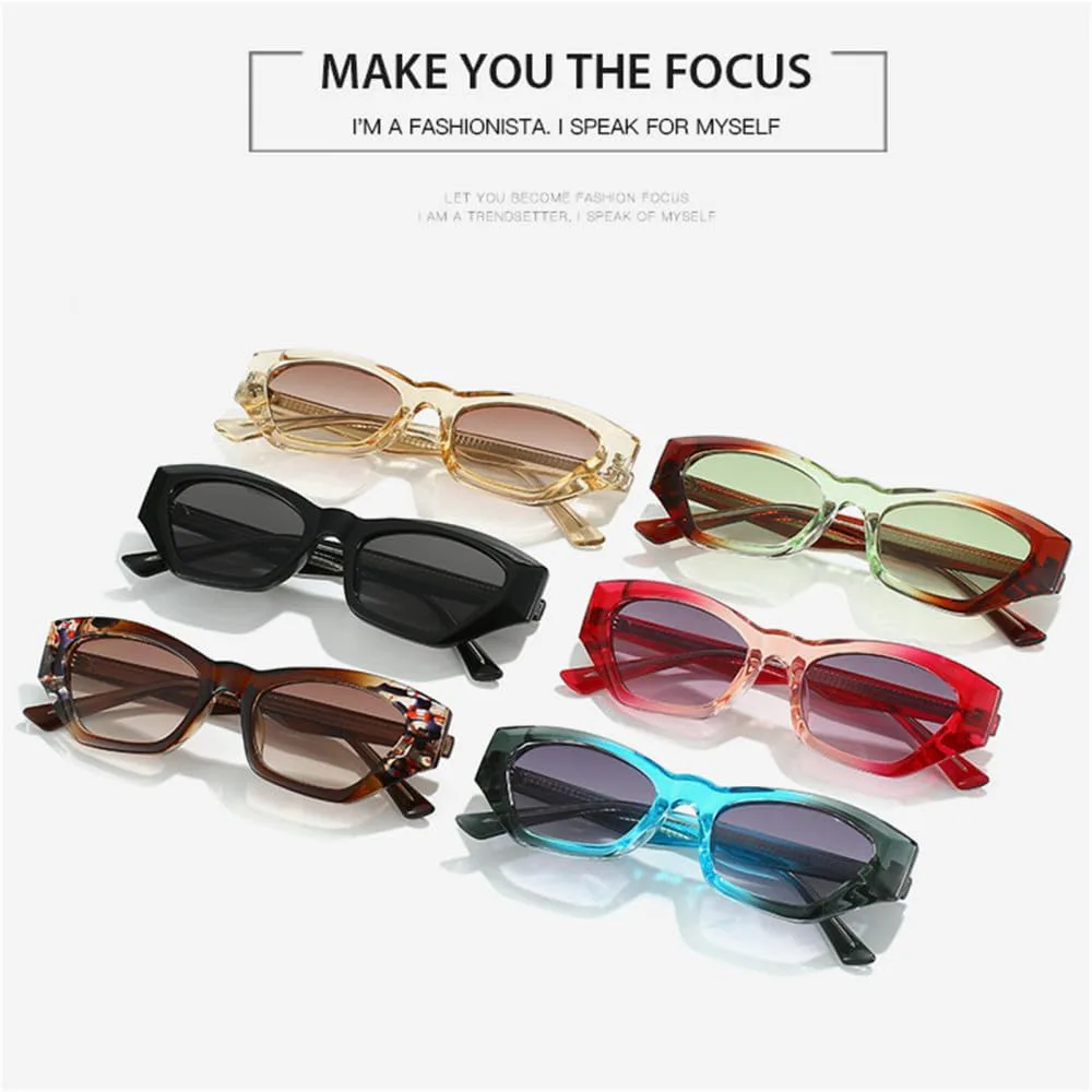 

Женские солнцезащитные очки с градиентной оправой в стиле ретро, ​​неровной формой и широким краем, для активного отдыха, защита от УФ-излучения UV400 LANGSER, 6