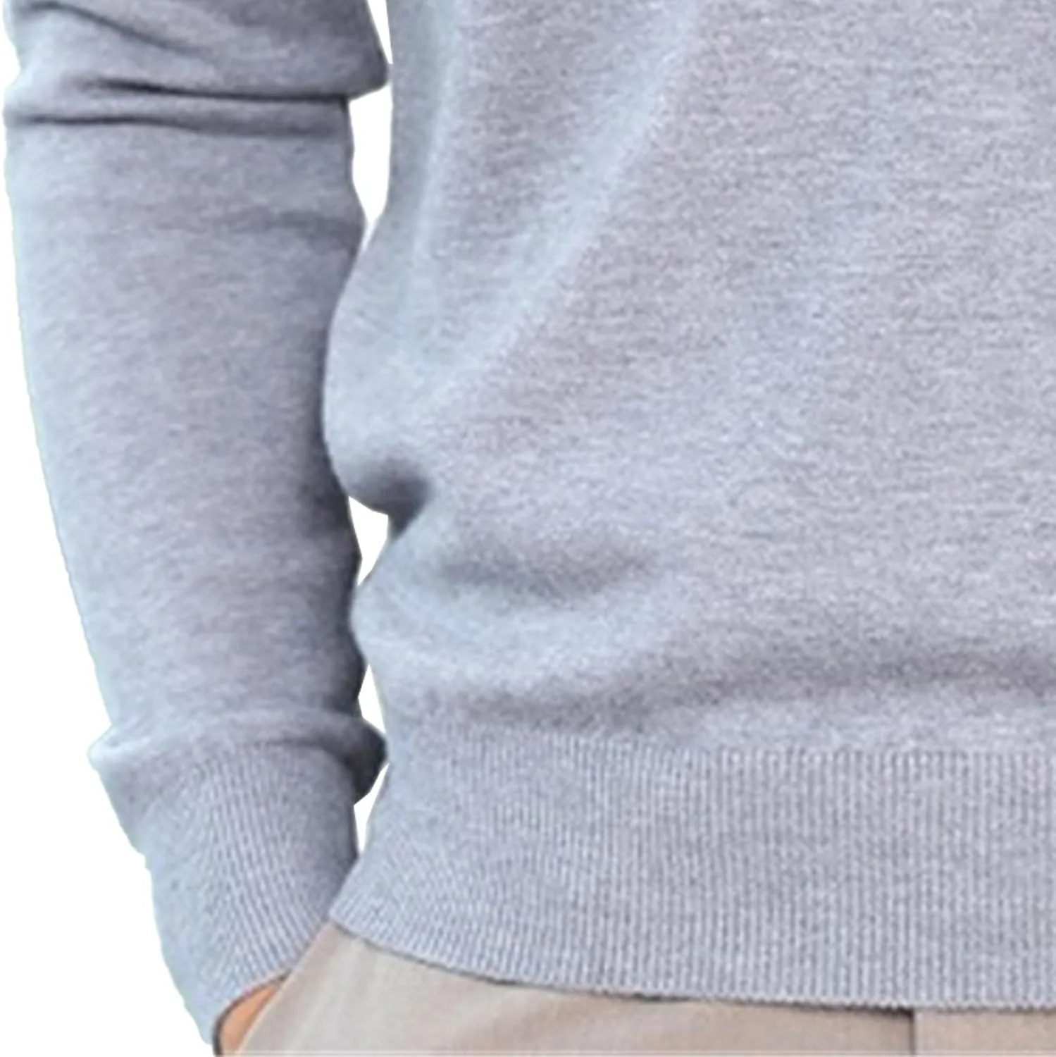 Мужской воротник-стойка вязаный пуловер с длинным рукавом Slim Fit — фото 4