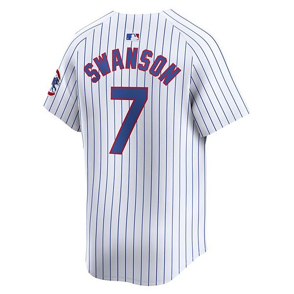 Мужская белая домашняя лимитированная футболка Chicago Cubs с именем Dansby Swanson Nike — фото 4