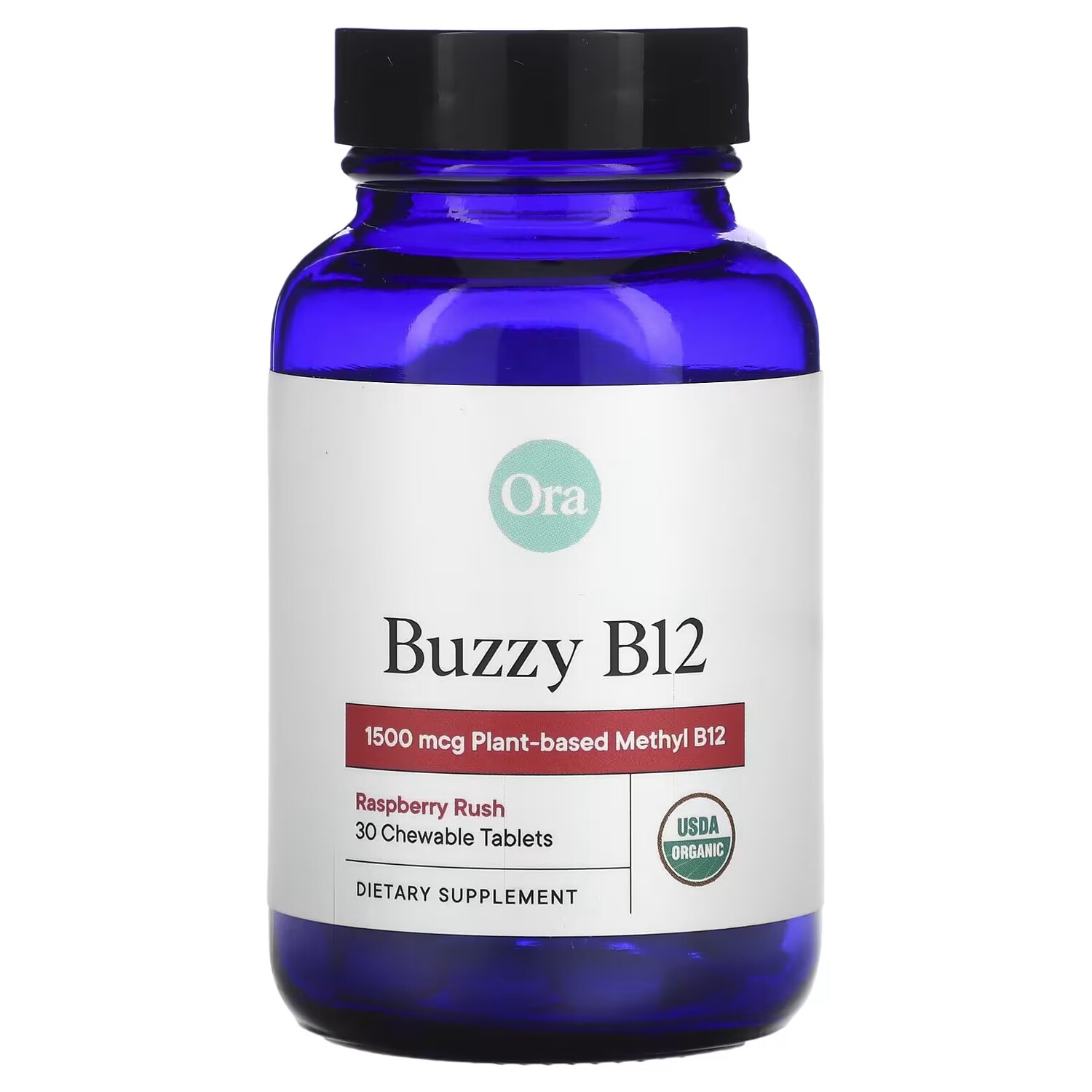 

Добавка Ora Buzzy B12 Raspberry Rush 1500 мкг, 30 жевательных таблеток