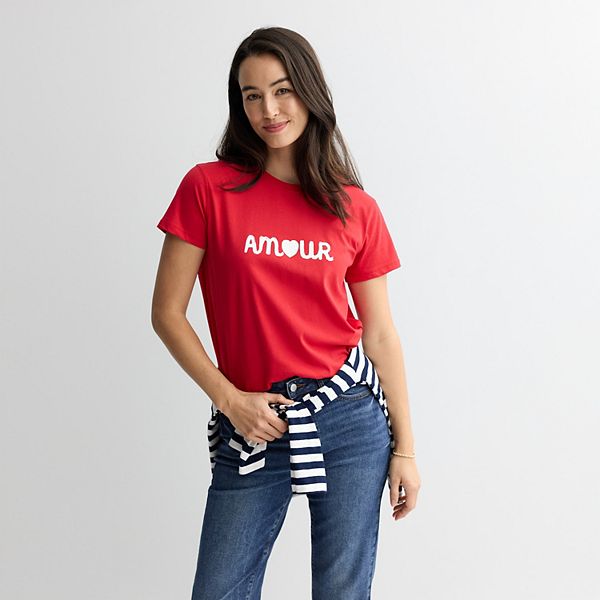 

Футболка Petite с принтом Sonoma Goods For Life, Red Heart Amour, Красный, Футболка Petite с принтом Sonoma Goods For Life, Red Heart Amour