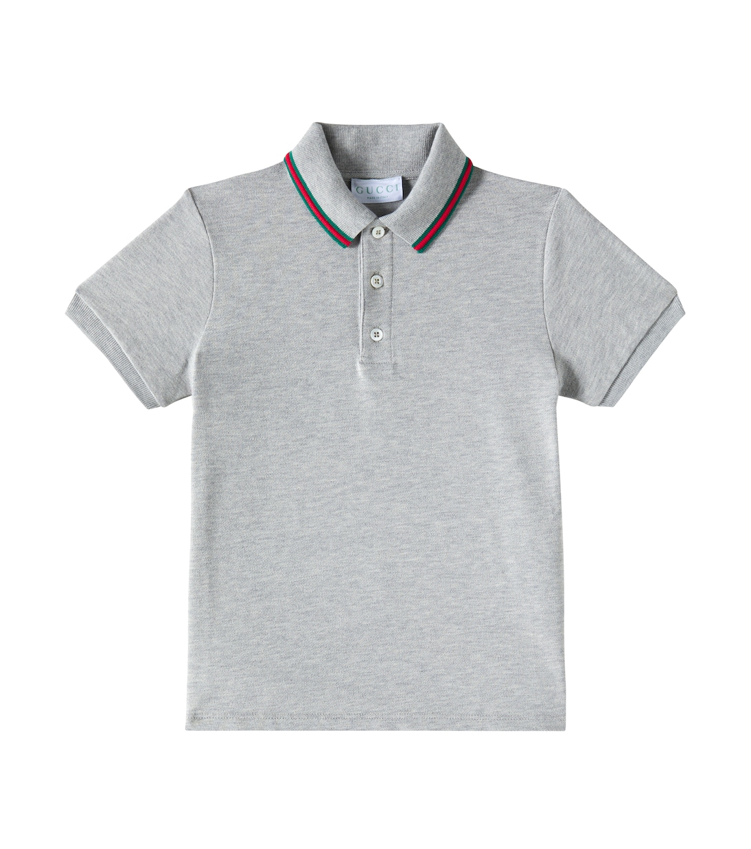 

Хлопковая поло с добавками Gucci Kids, Light Grey Mel/Mix