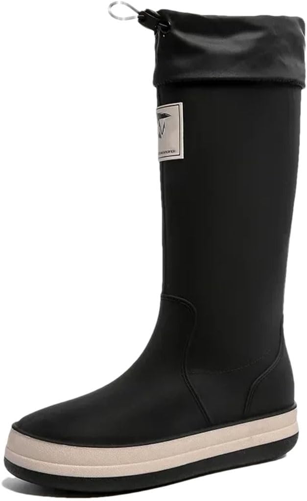 

Мужские высокие водонепроницаемые ботинки против скольжения для рыбалки, работы на автомойке и дождливой погоды, резиновая обувь для мужчин и женщин Generic, черный