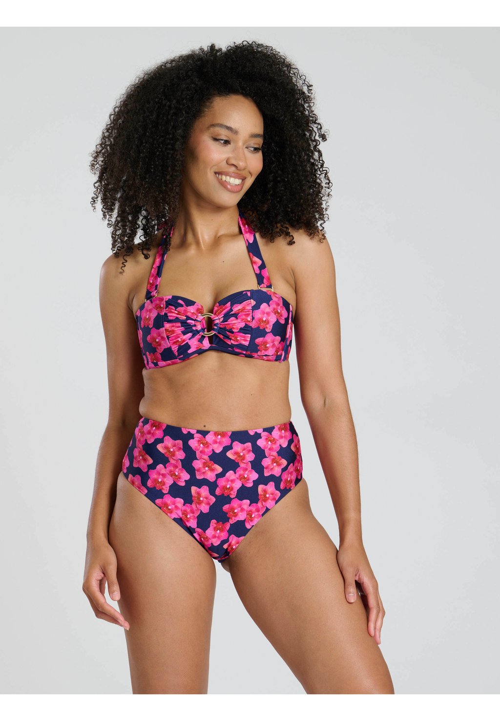 

Бикини FLORAL RING HALTER HIGH WAIST South Beach, темно-синий
