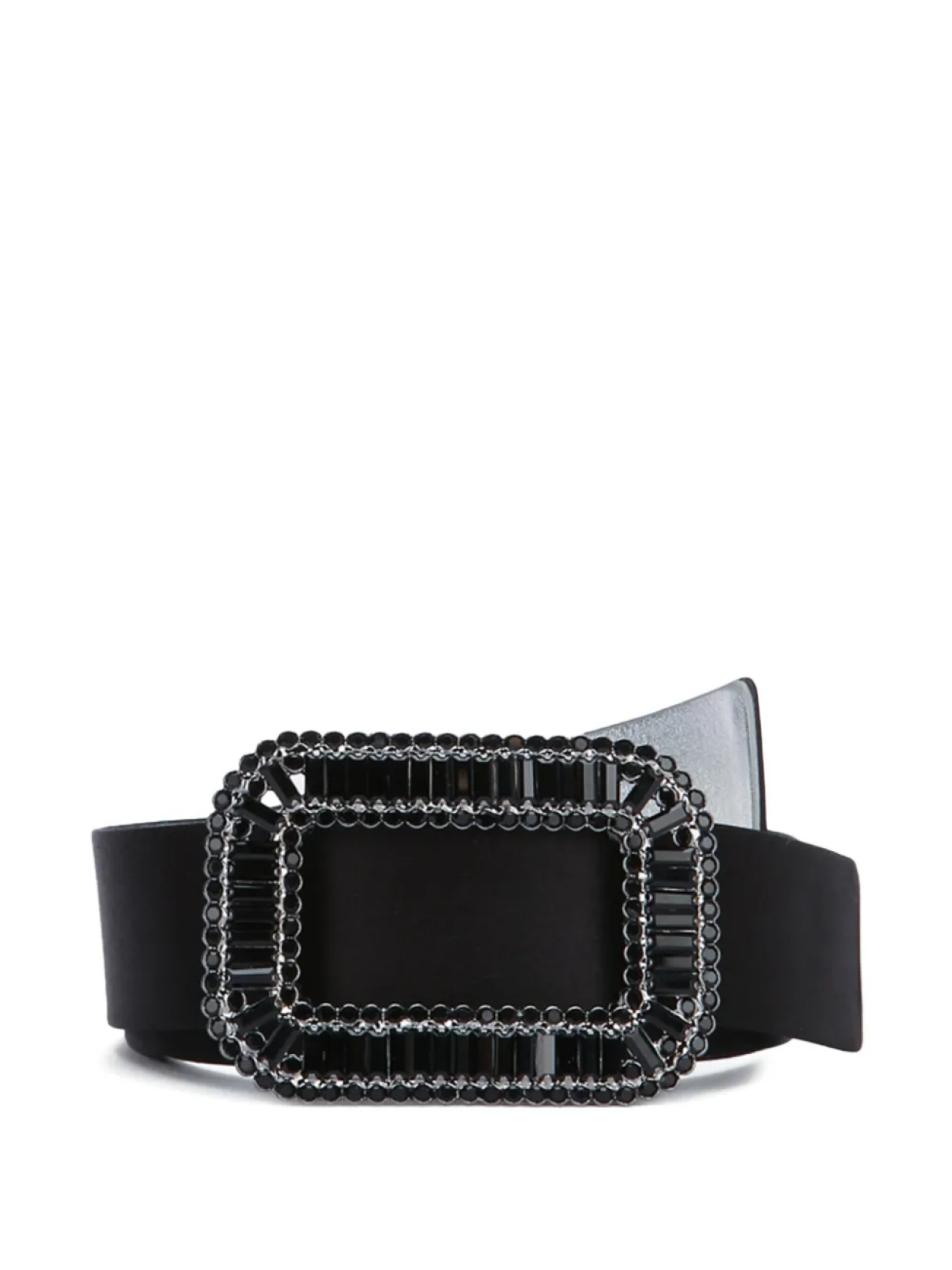 

Ремень Roger Vivier Pilgrim с пряжкой, украшенной кристаллами, черный