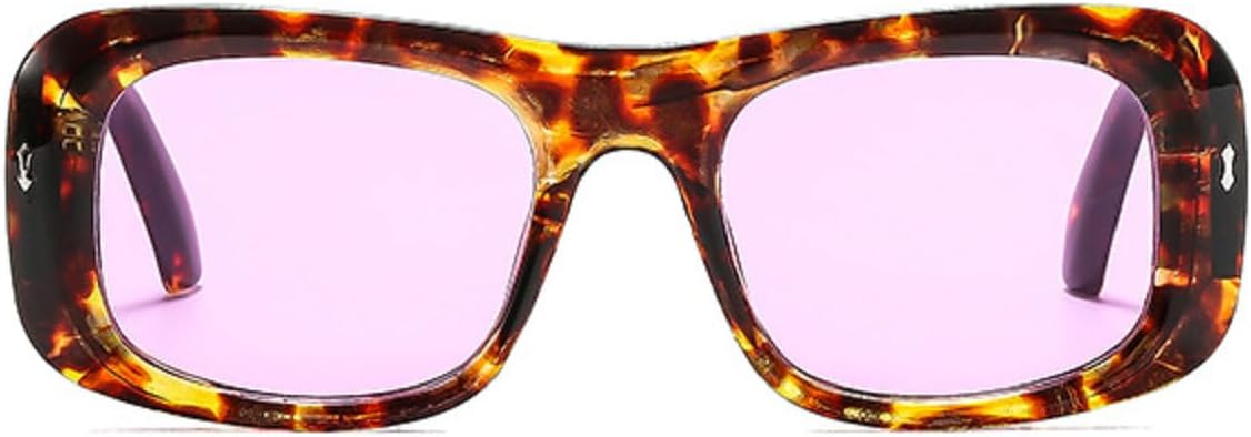 

Солнцезащитные очки Melrose Rectangle Punk для женщин, роскошные винтажные квадратные солнцезащитные очки в стиле Y2K с защитой от УФ-излучения UV400, желтые, модель 3932, Amber Purple