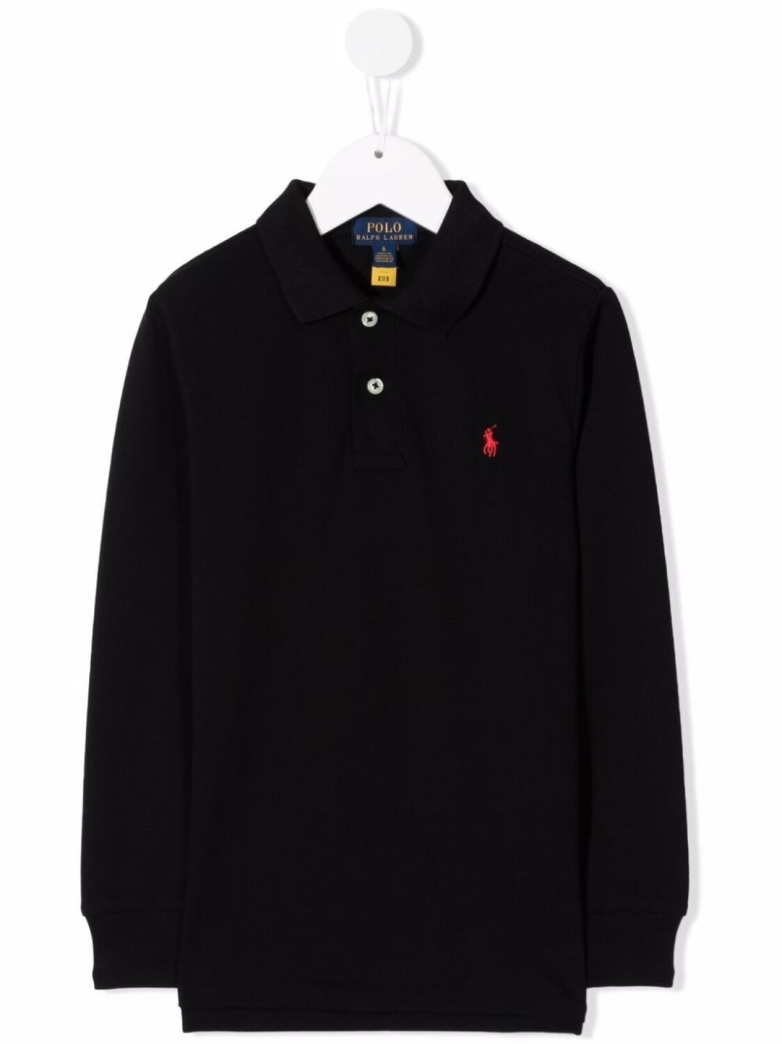 

Рубашка поло с вышитым логотипом Ralph Lauren Kids, черный