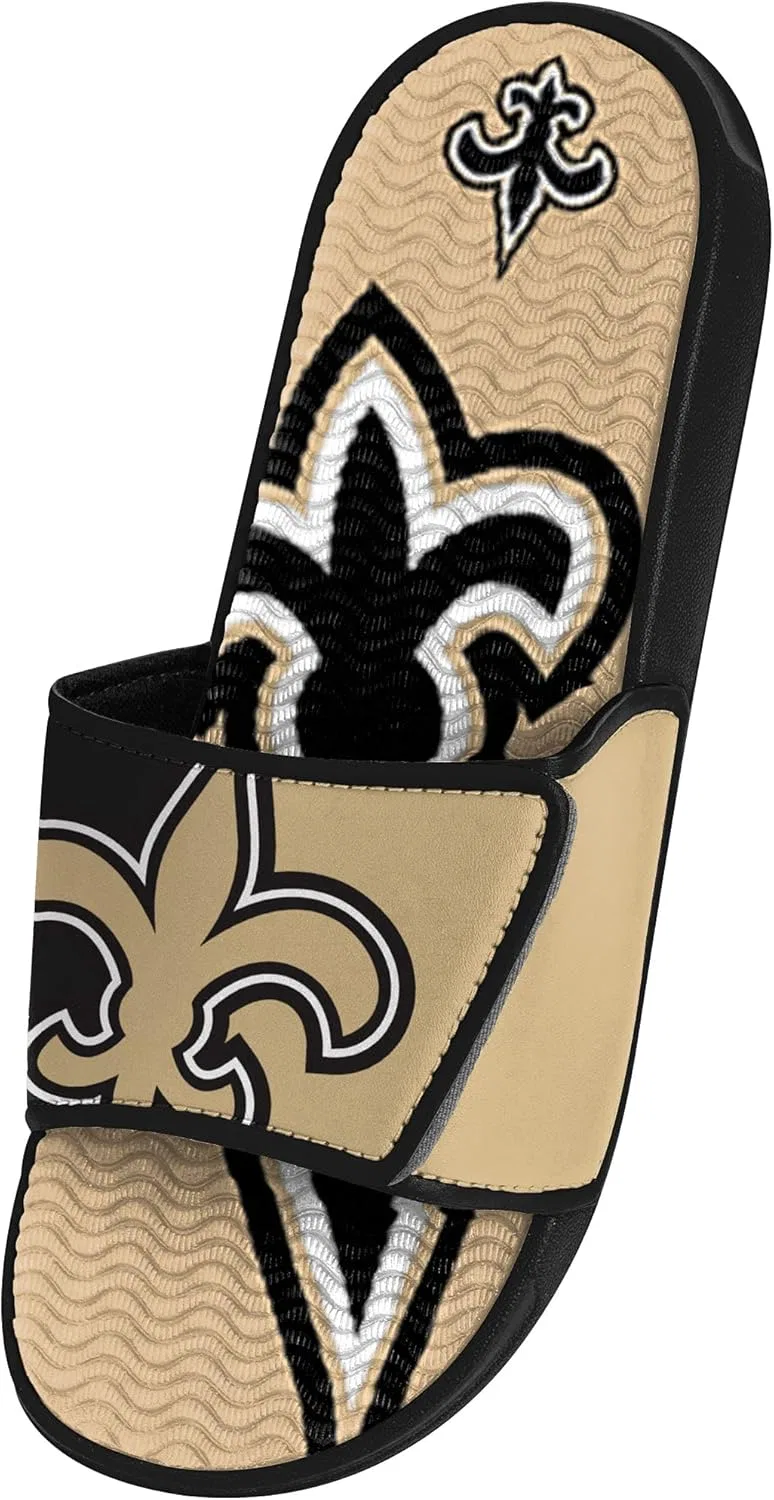 Мужские спортивные тапочки FOCO Legacy Velcro Sport Slide New York Giants Legacy Sport с застежкой-липучкой - размер Large, Colour Block Big Logo. — фото 3