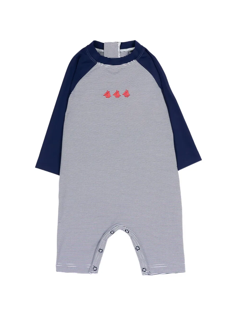 Полосатый комбинезон Petit Bateau, синий