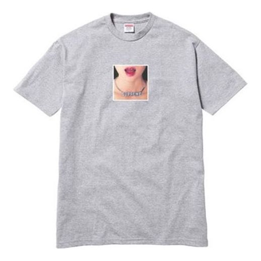 

Футболка ss18 necklace tee heather grey printing short sleeve gray Supreme, серый
