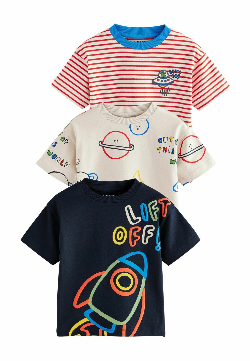 

Футболка с принтом REGULAR FIT - SHORT SLEEVE 3 PACK Next, красный