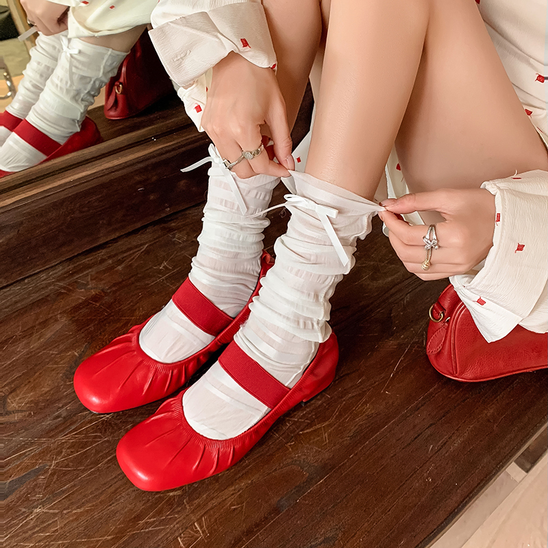 AIQINISHA Красные туфли Мэри Джейн для женщин, цвет Red — фото 2