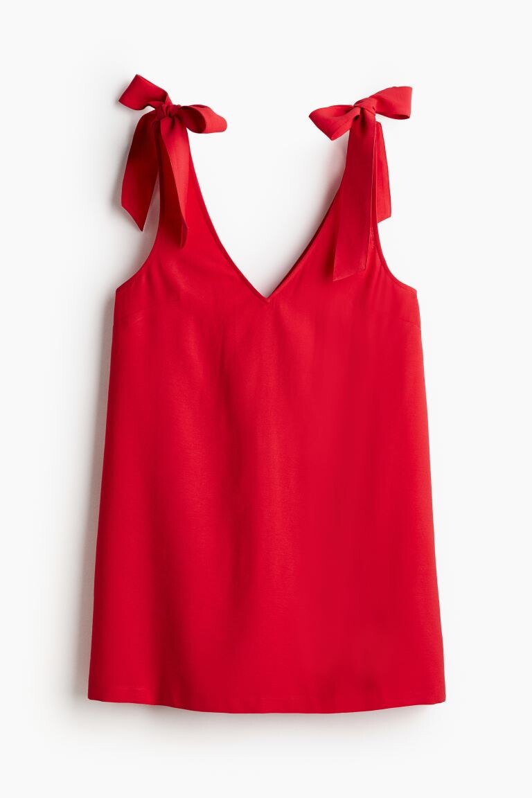 

Платье а-силуэта с завязками H&M, красный