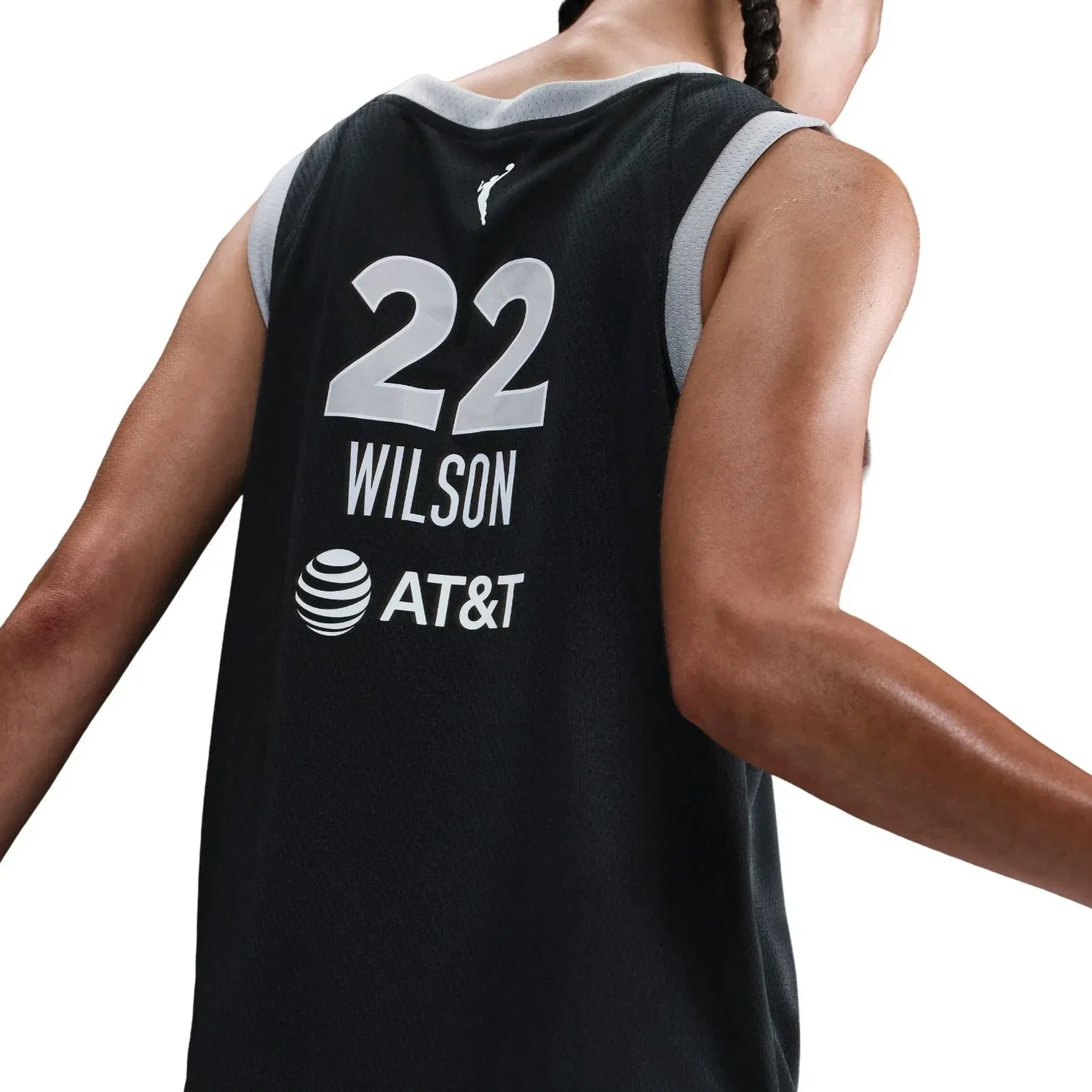 Футболка Nike A'ja Wilson Las Vegas Aces Dri-FIT WNBA Victory Jersey 'Black Flat Silver White' HF0996-010, черный — фото 2