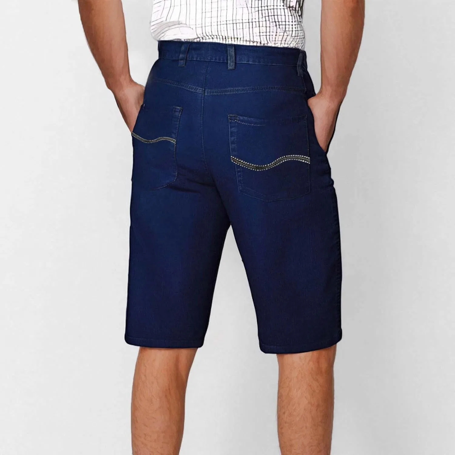 Джинсы прямые свободные Men's Capri Jeans, синие — фото 3