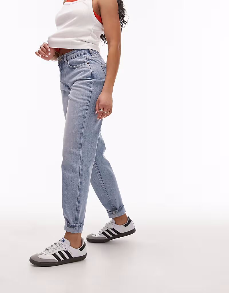 

Джинсы Hourglass Original Mom с высокой талией, цвет «отбеленный» Topshop Hourglass