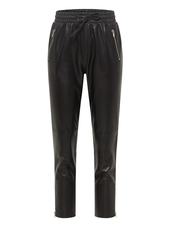 

Carlo Colucci Черные кожаные брюки Demichiel