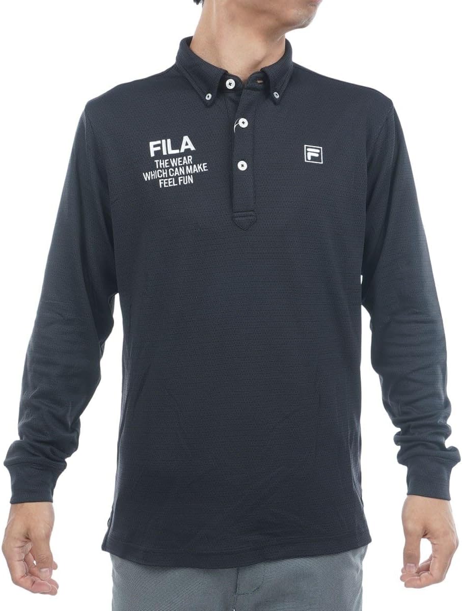 

Мужская поло-рубашка Fila Golf с длинным рукавом, на флисовой подкладке, легкая, защищает от холода, сохраняет тепло, эластичная, белый/темно-синий