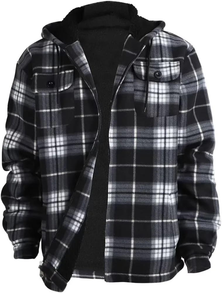 

LeeHanTon мужская фланелевая куртка Sherpa Fleece с карманами