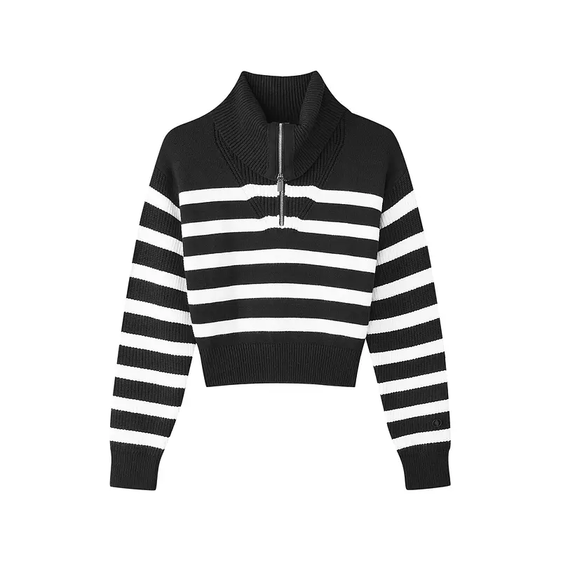 

Skechers Yazhuan Series вязаный свитер женский, цвет coconut milk с полосками carbon black