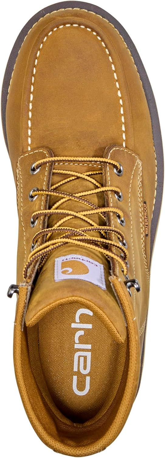 Рабочие ботинки Carhartt Footwear FW6425M с водонепроницаемым носком Moc Nano и танкеткой высотой 6 дюймов, Light Brown — фото 4