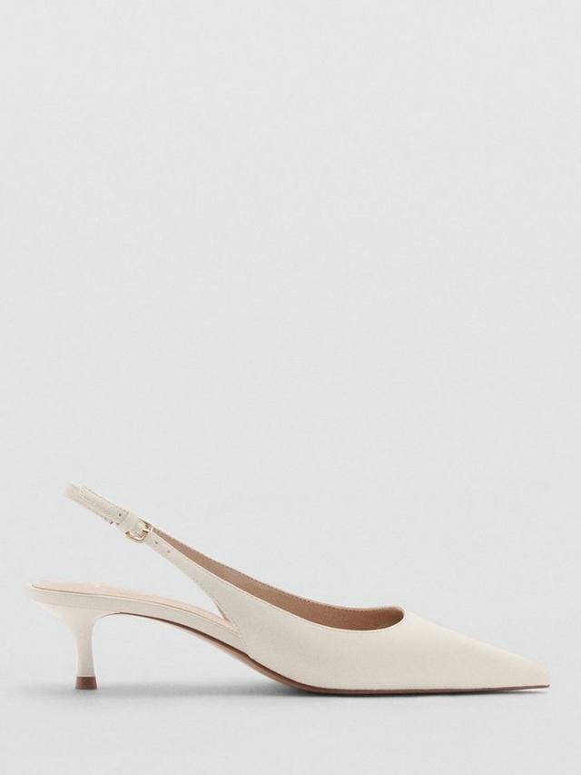 Moon Slingback туфли-лодочки на каблуке с острым носом Mango, Off White