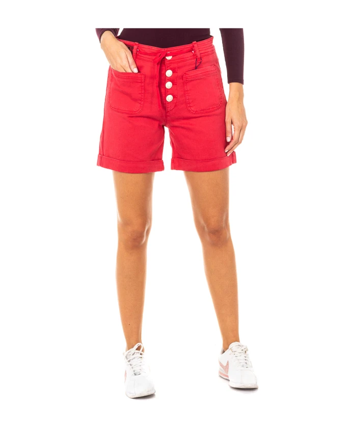 

Красные шорты с регулируемым поясом и оригинальными пуговицами. La Martina, красный