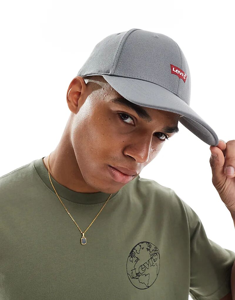 

Бейсболка Levi's Flexfit с логотипом «летучая мышь» в угольно-сером цвете