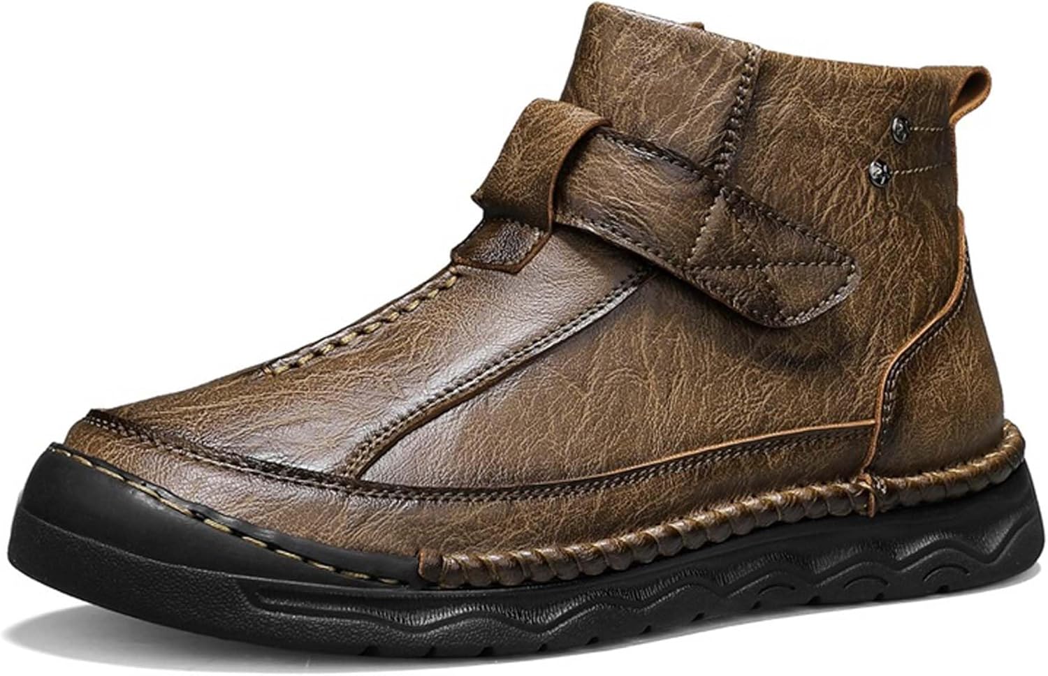 

Мужские ботинки Челси, ручная работа, ретро стиль, деловой повседневный и формальный стиль, кожаные ботинки, высокие для улицы, прогулок, работы, вождения, походов, спортивные, плюс размер Generic, хаки