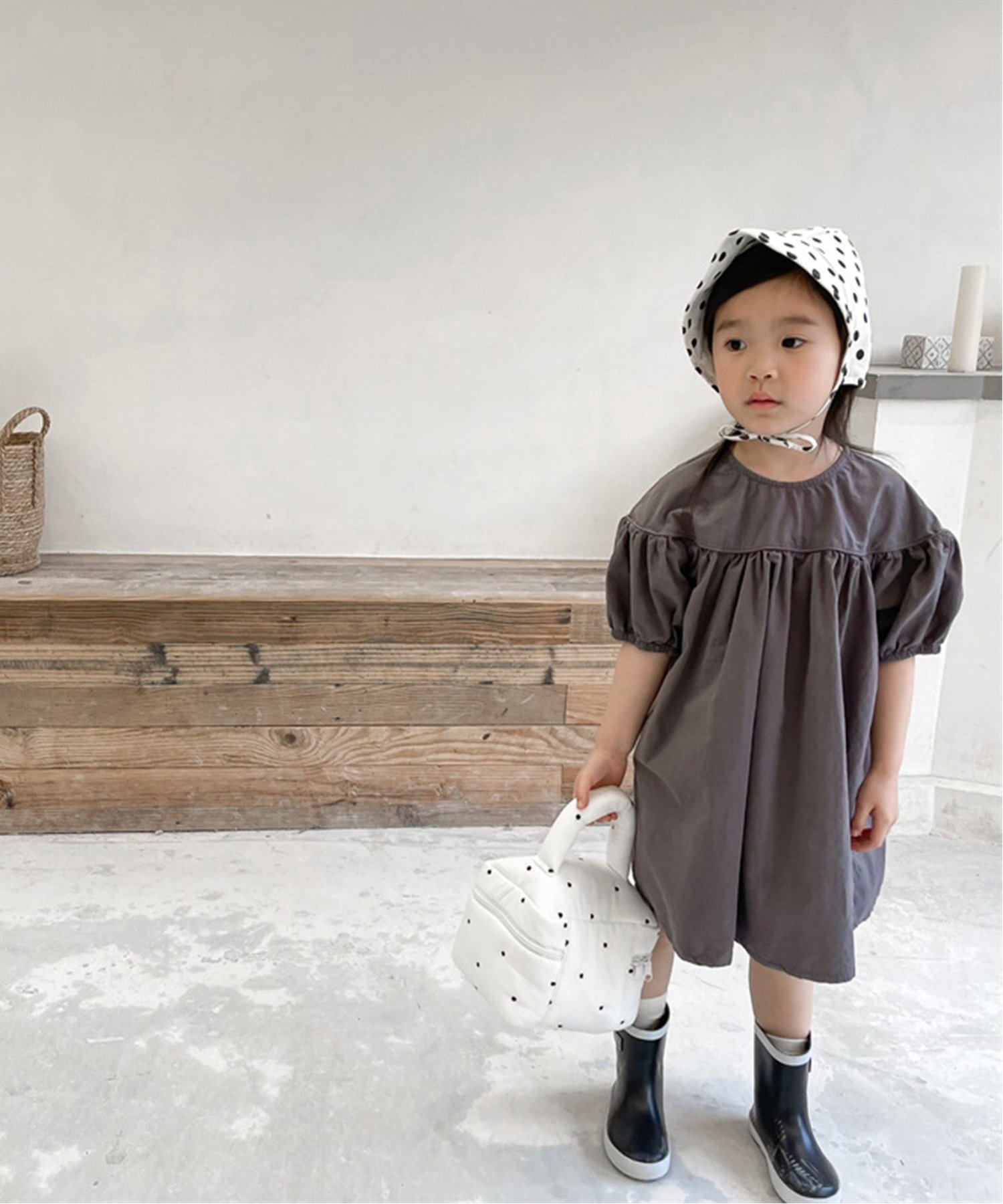 KIDS/(K)Платье А-силуэта со сборками Aimoha, Dark Gray — фото 2