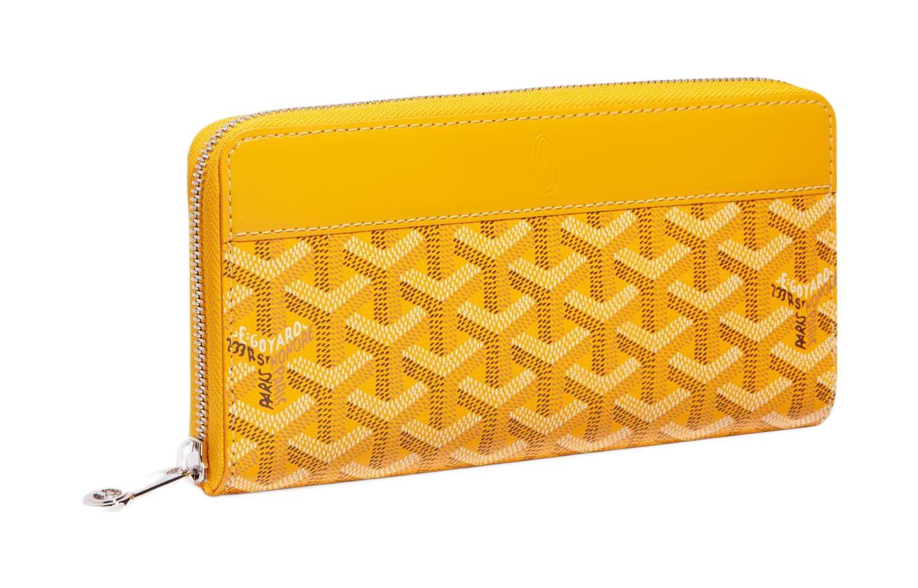 

GOYARD Маignon холщовая кожаная клатч кошелек большого размера унисекс 11 цветов, 08TY08P Yellow