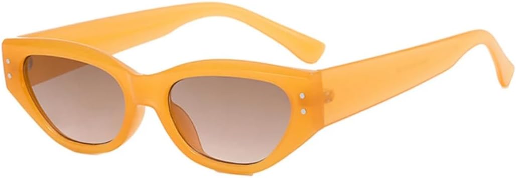 

Популярные модные маленькие солнцезащитные очки «кошачий глаз» для женщин, ретро, ​​гелевые, разных цветов, с защитой от УФ-излучения UV400, в стиле панк с заклепками generic, Yellow Gradient Tea