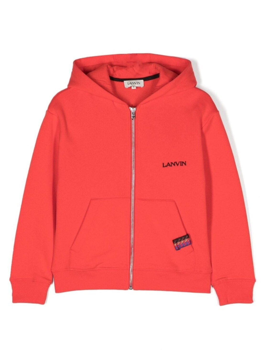 

Lanvin Enfant куртка с капюшоном и вышитым логотипом, красный
