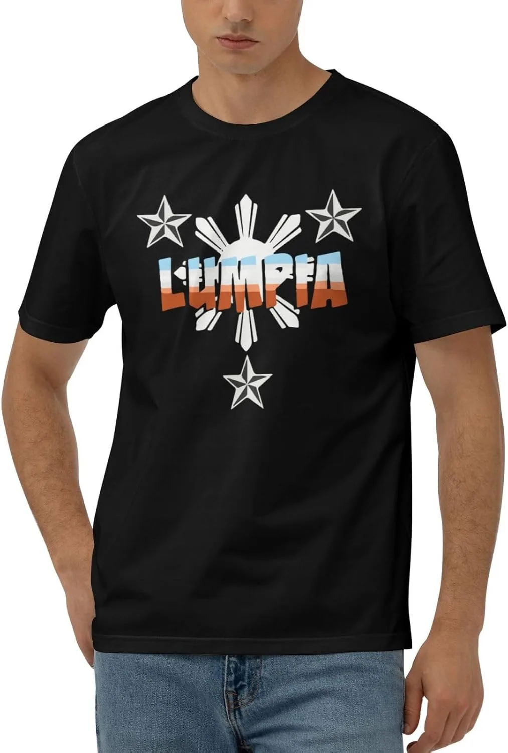 

Футболка мужская Lumpia короткий рукав Cotton Athletic Quick-Drying Black JYEXSEIZ