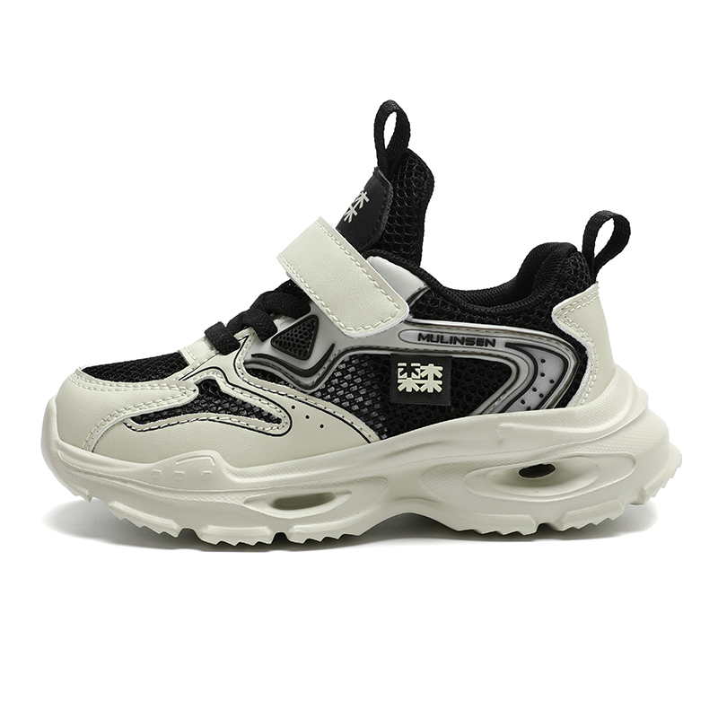 

Кроссовки для бега с противоскользящей подошвой, устойчивые к истиранию и отскоку, дышащие, легкие, с амортизацией, детские Mulinsen, черный/зеленый