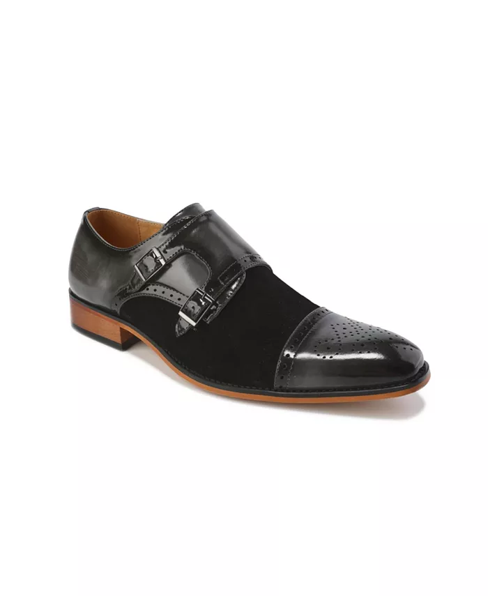 

Мужские двухцветные лоферы с двойной пряжкой Double Monk Strap Gino Vitale, мультиколор