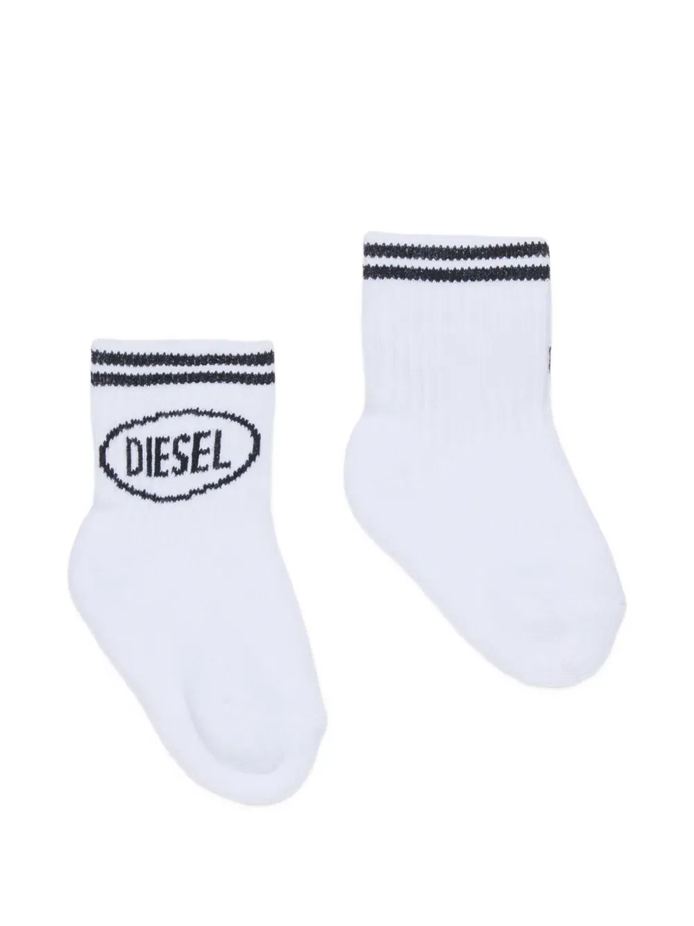 Полосатые носки с логотипом Diesel Kids, белый