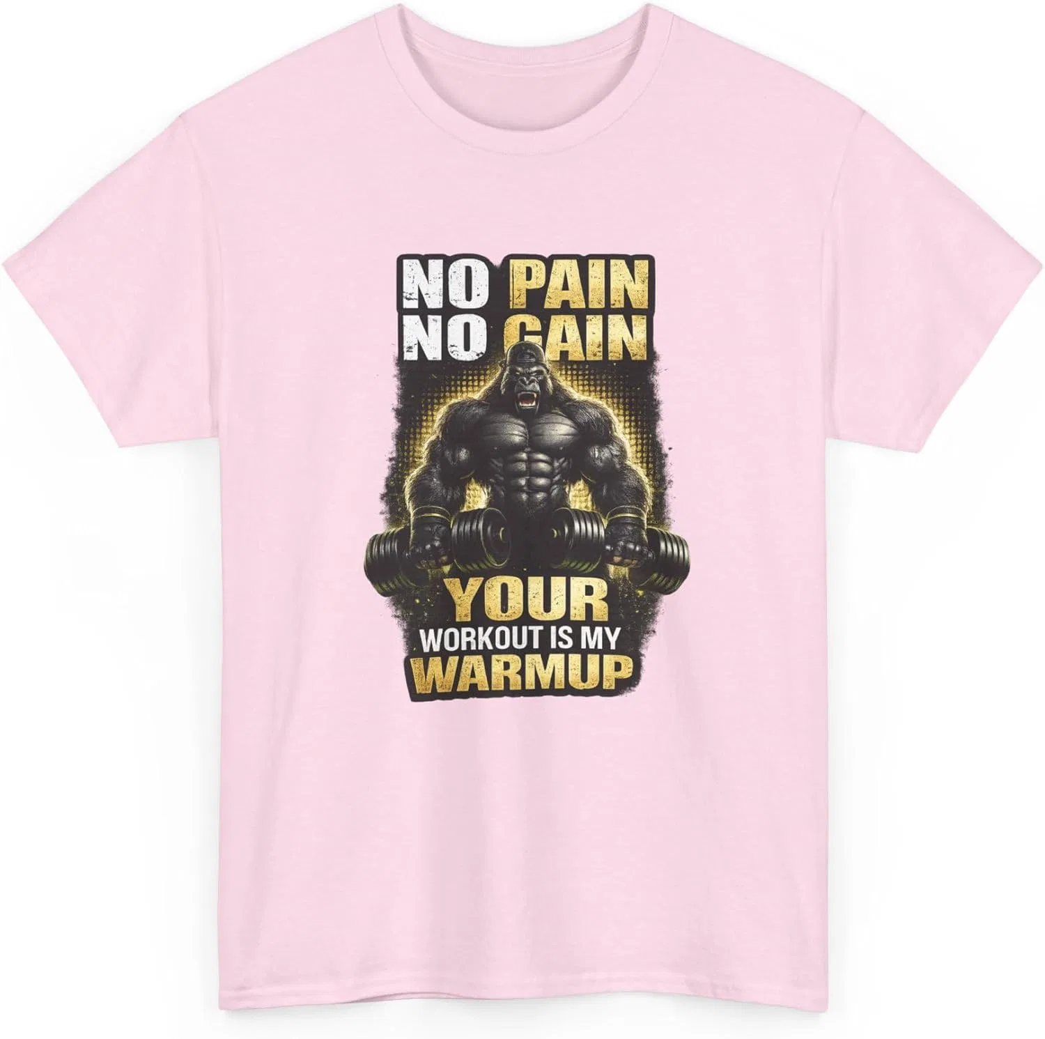 Футболка с принтом No Pain No Gain, GENERIC, Light Pink — фото 4