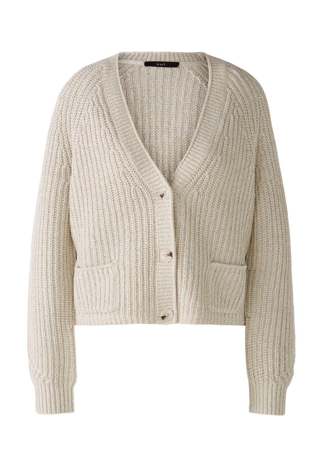 

Кардиган Oui Strickjacke LAFONYA Baumwollmischung, цвет lt camel white