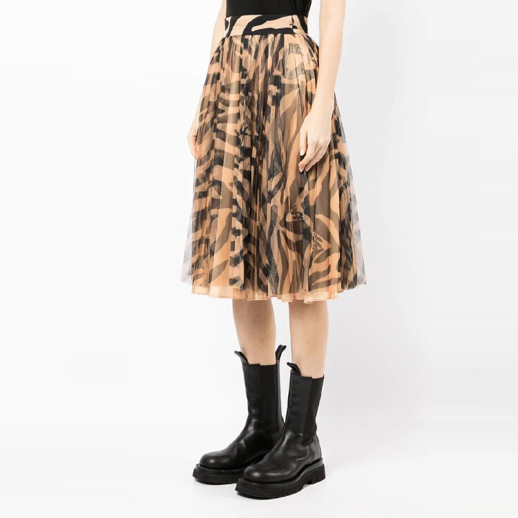 Юбка длинная Off-White Zebra-print, коричневый — фото 4
