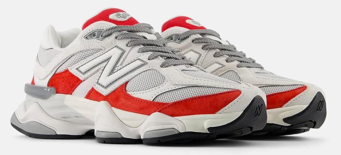 Детские кроссовки New Balance 574 V1 на шнуровке, Red White Reflection — фото 2