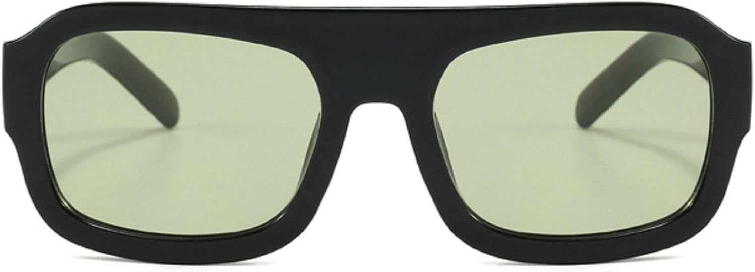 

Солнцезащитные очки в толстой квадратной оправе для женщин, винтажные солнцезащитные очки с леопардовым принтом, модные и стильные многоугольные очки для женщин mincl, Black Green