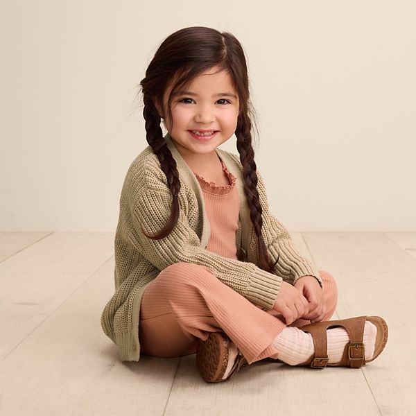 Детский комплект из майки и широких брюк Little Co. By Lauren Conrad, Peach Layer — фото 3