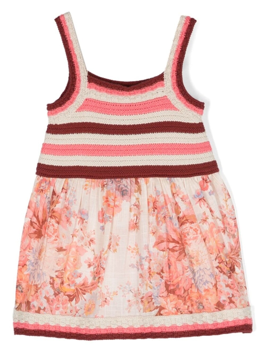 

ZIMMERMANN Kids платье с цветочным принтом, нейтральный цвет