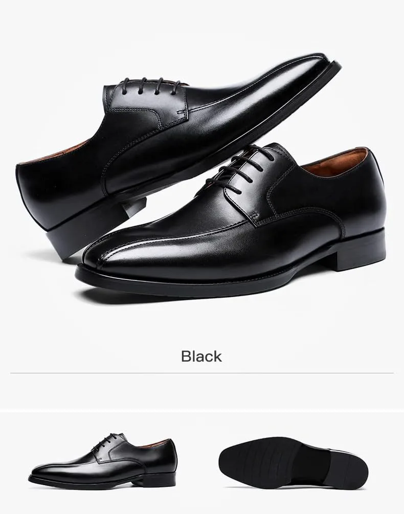 

Мужские классические туфли HINDOLA на шнуровке из кожи, официальные деловые оксфорды и дерби, ретро-туфли для мужчин, черный