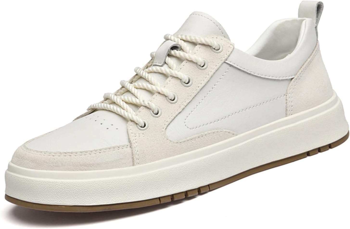 

Мужские повседневные кроссовки из кожи, модные, дышащие и удобные для ходьбы Abborora, белый