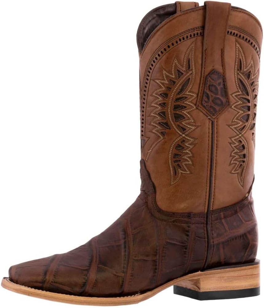 

Мужские коричневые ковбойские сапоги Texas Legacy с западным стилем, принт слон, квадратный носок