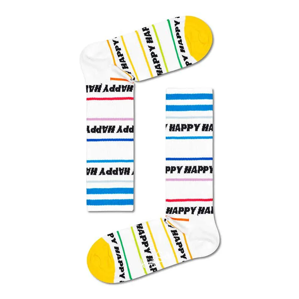 

Носки Happy Happy Line Thin Crew White long, белый